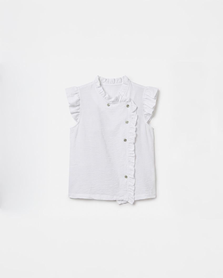 BLUSA MINI VOLANTES BOTONES