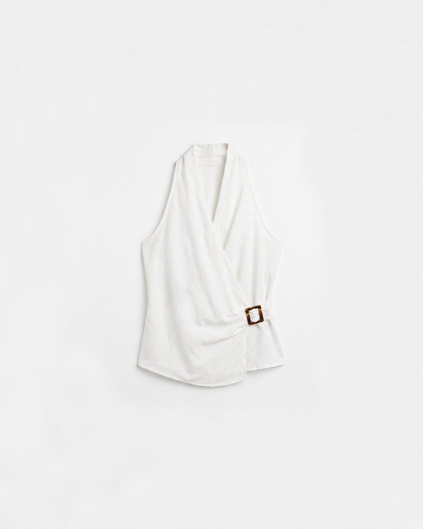 TOP CRUZADO BROCHE LATERAL