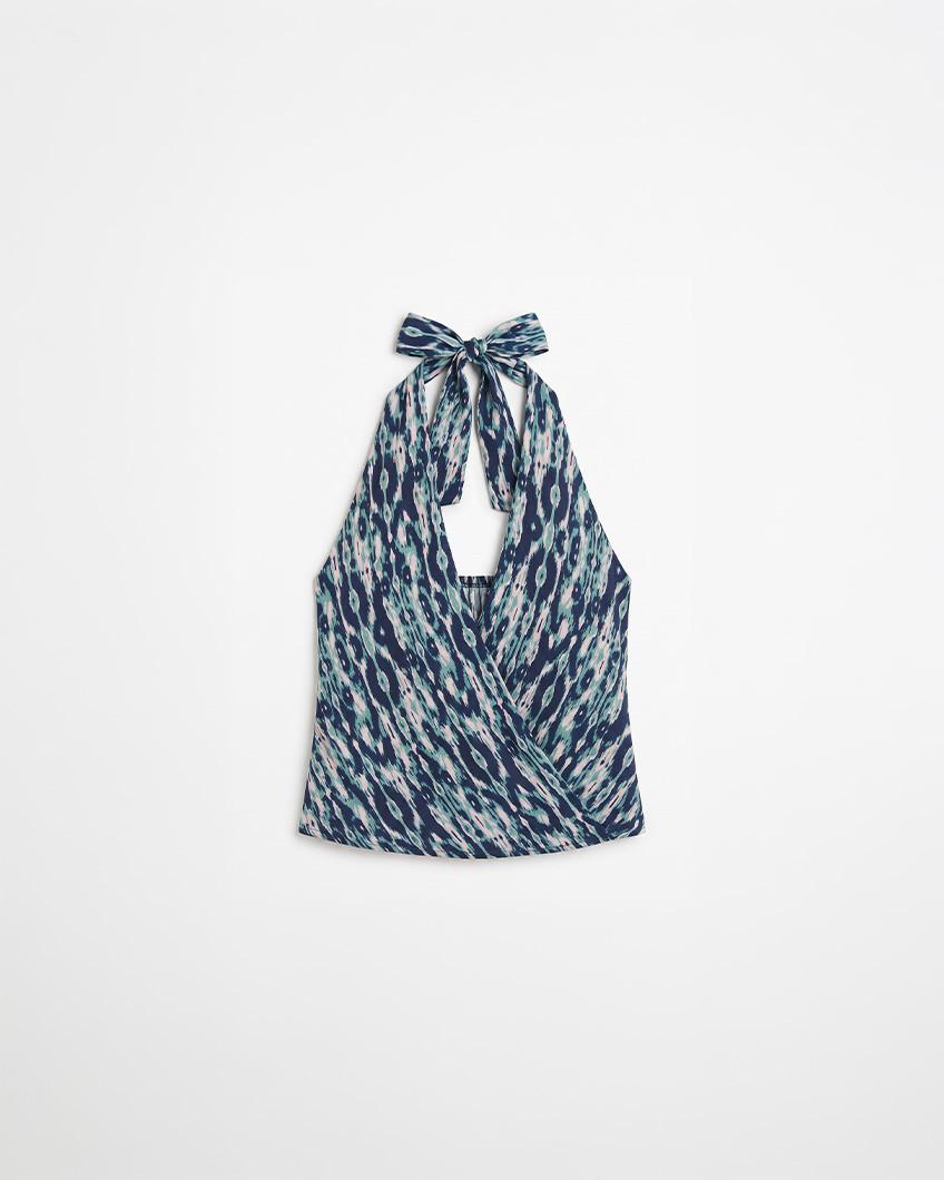 PRINTED WRAP TOP