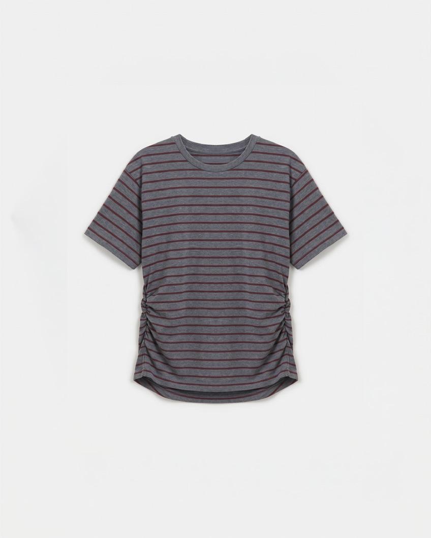 CAMISETA RAYAS FRUNCES LATERAL