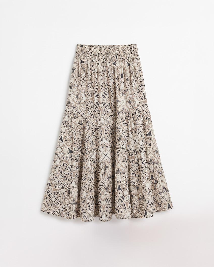FALDA ASIMÉTRICA ESTAMPADA