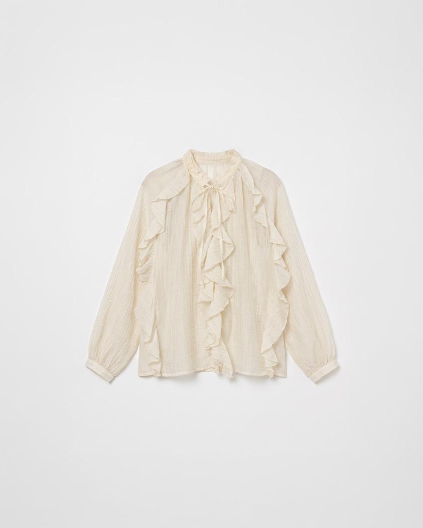 BLUSA SEMITRANSPARENTE VOLANTES