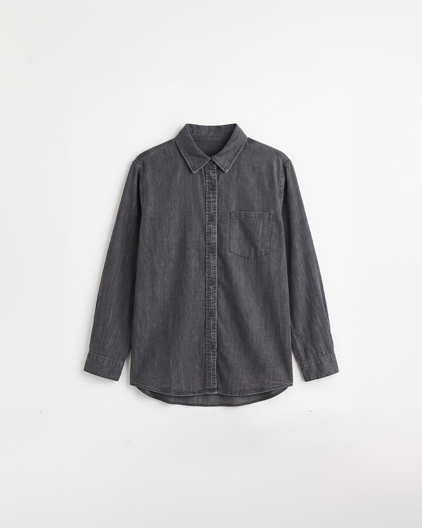 CAMISA DENIM LIGERO BOLSILLO PARCHE