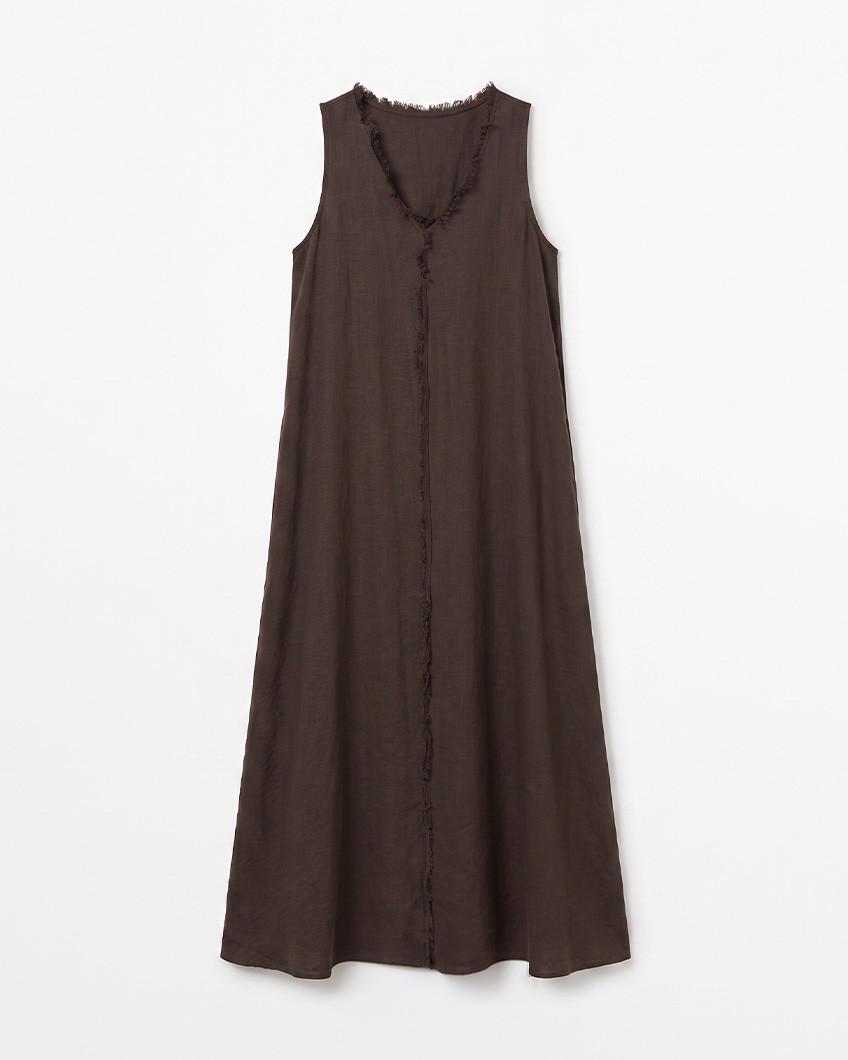 VESTIDO LARGO ESCOTE PICO FLECOS