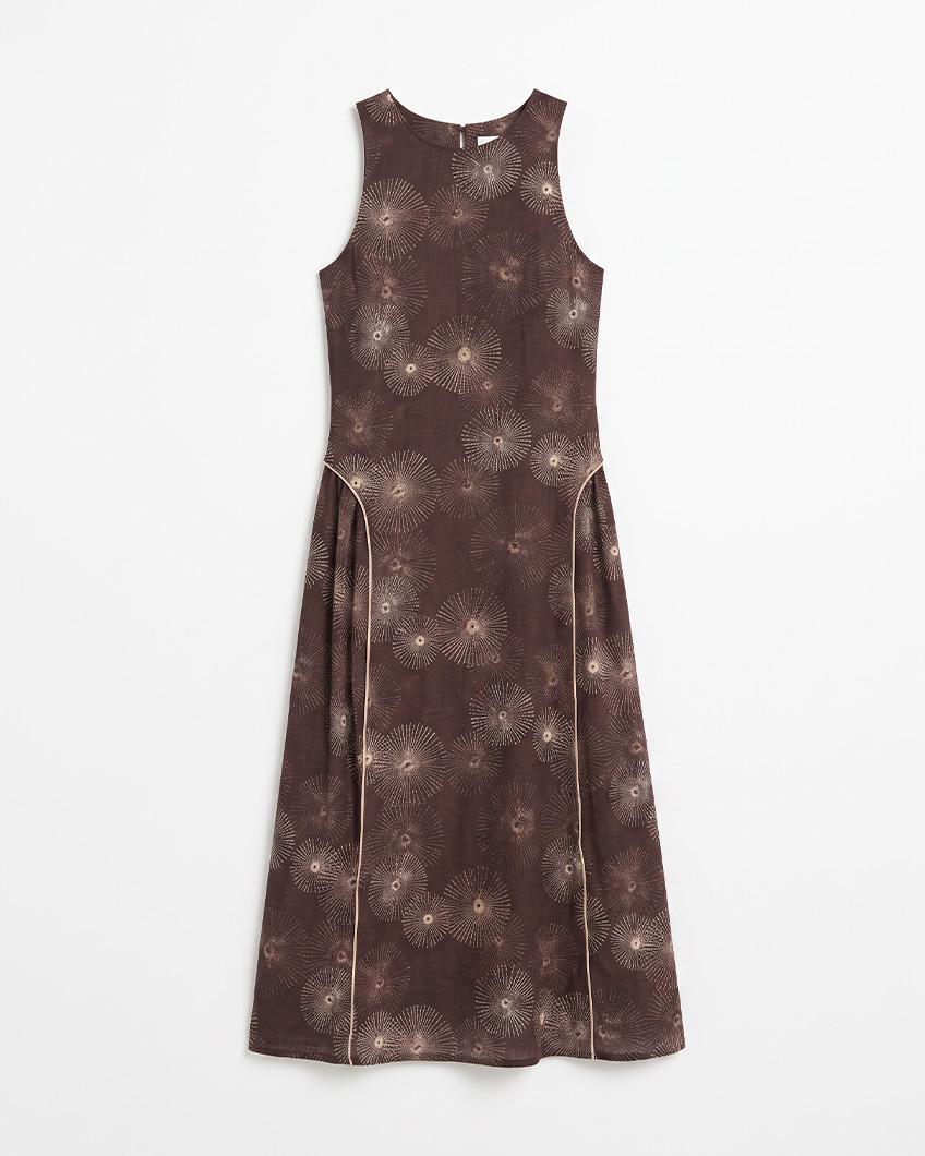GEOMETRIC PRINT MIDI DRESS