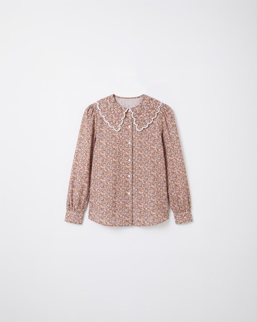 CAMISA CUELLO BABERO ESTAMPADA