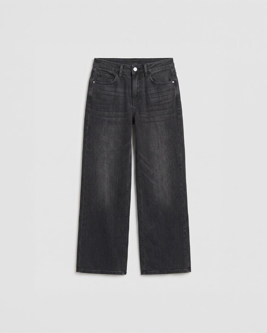 HIGH-WAISTED STRAIGHT LEG JEANS