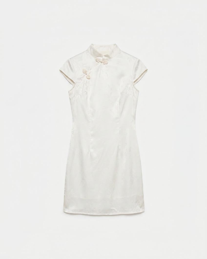 VESTIDO QIPAO CORTO JACQUARD