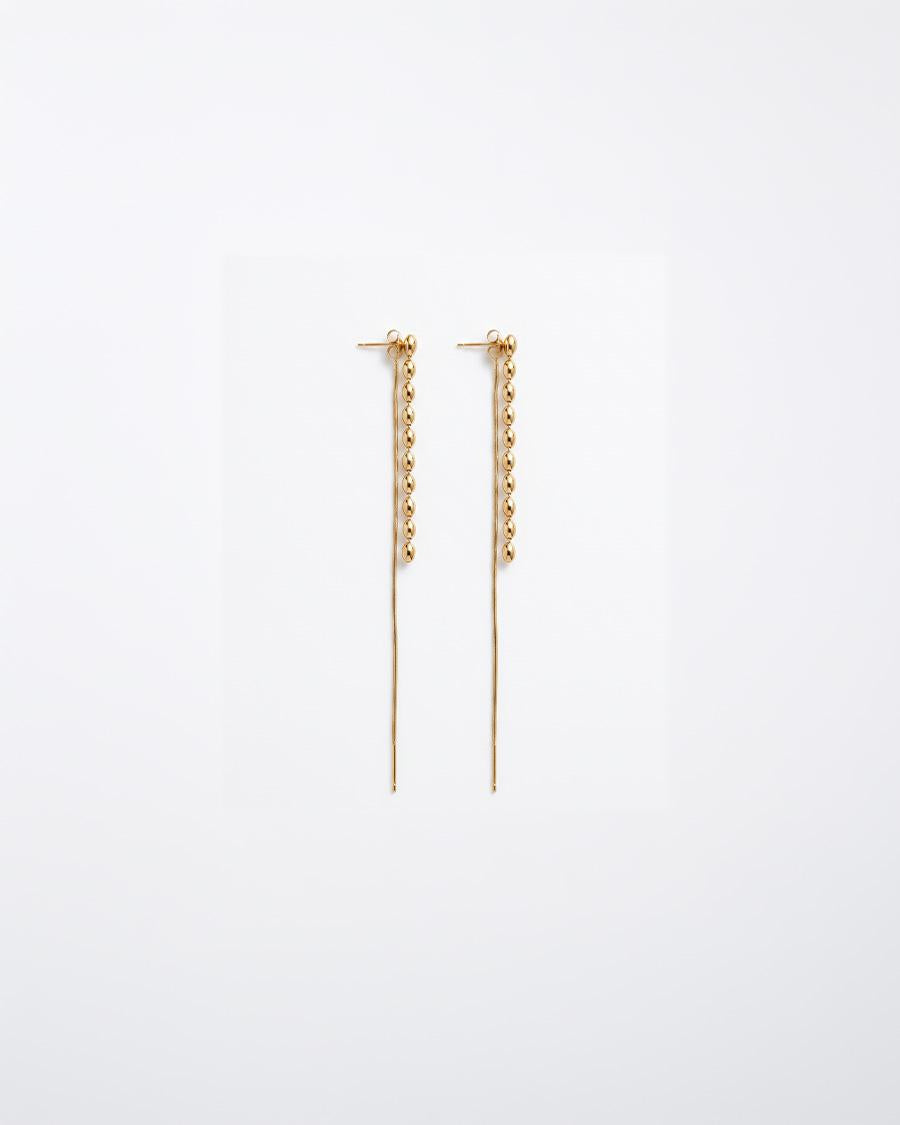 LONG BEADED CHAIN EARRINGS
